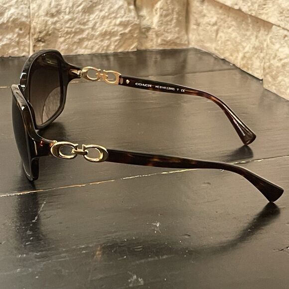 COACH Kissing C Square Black Sunglasses L948 HC8145 NO CASE - Picture 9 of 11